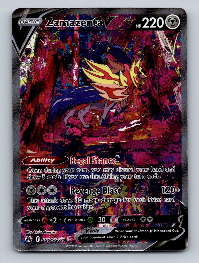 Pokemon TCG Zamazenta V Holo Ultra Rare SWSH: Crown Zenith: Galarian Gallery GG5