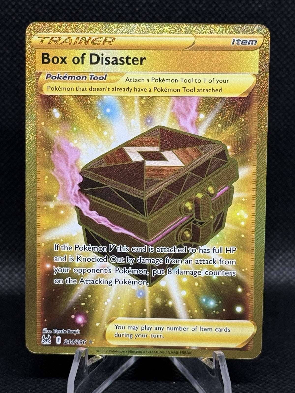 Pokemon TCG - Box Of Disaster - 214/196 - Gold Secret Rare - Lost Origin - MINT
