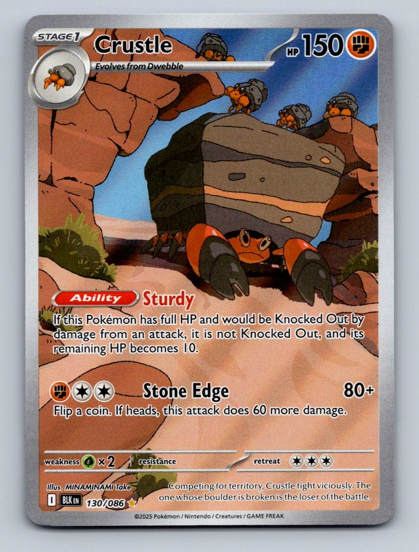 Pokemon TCG Crustle Holo Illustration Rare SV: Black Bolt 130/086