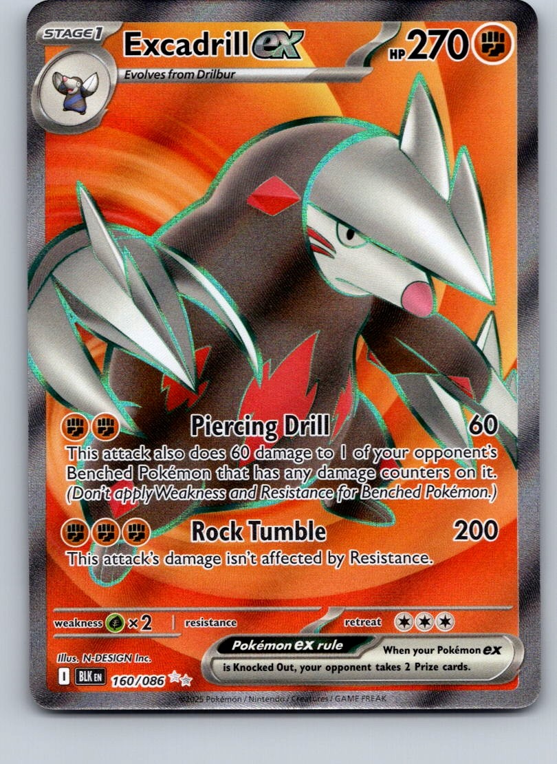Excadrill ex Holo Ultra Rare SV: Black Bolt 160/086 NM