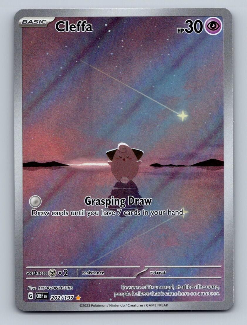 Pokemon TCG Cleffa Holo Illustration Rare SV03: Obsidian Flames 202/197