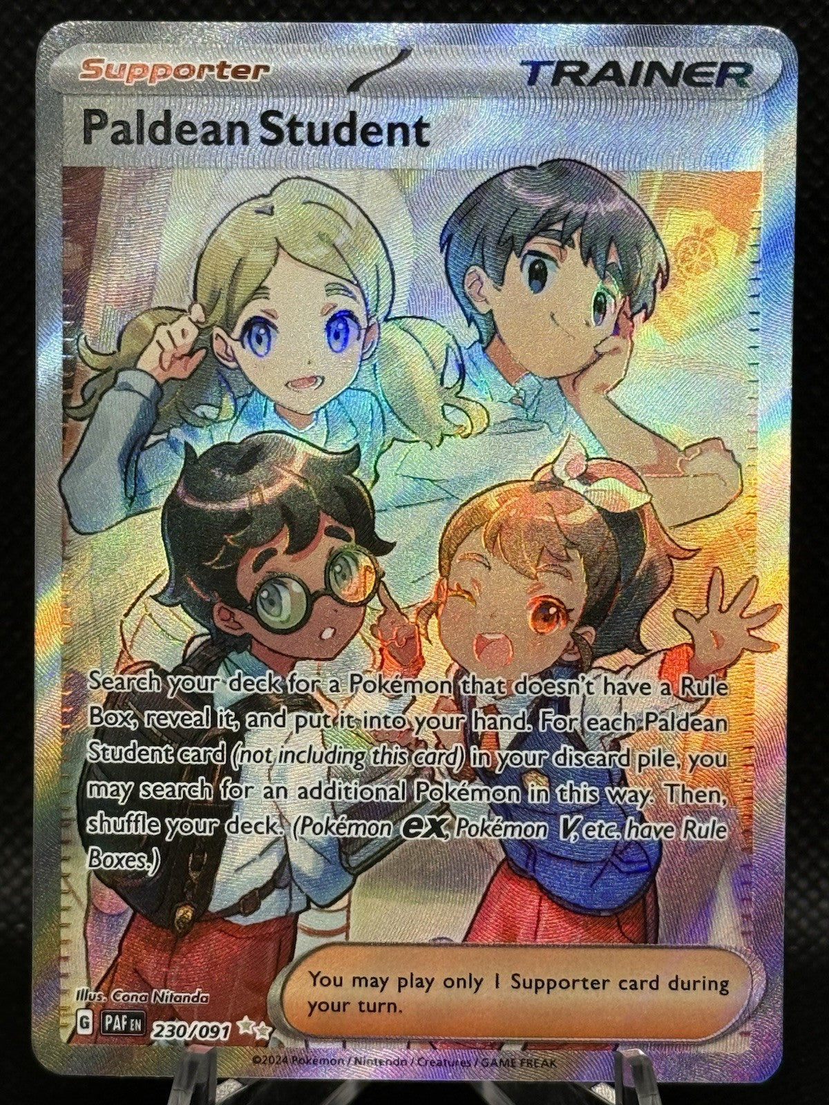 Pokemon Paldean Student 230/091 Paldean Fates Ultra Rare Full Art Holo NM