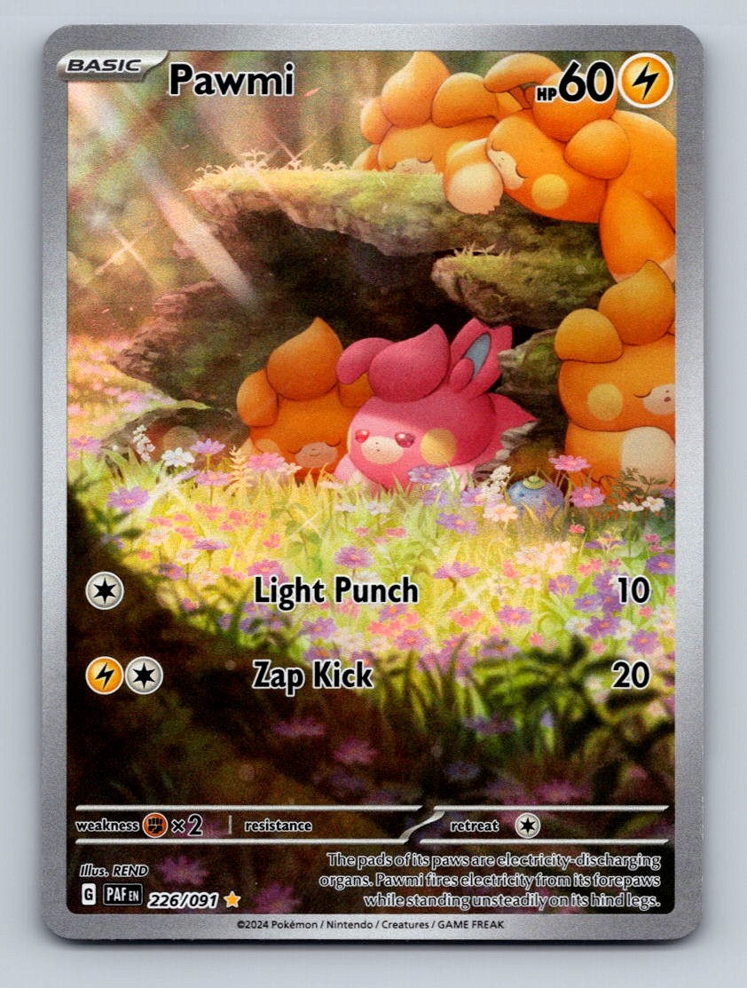 Pokemon TCG Pawmi Holo Illustration Rare SV: Paldean Fates 226/091