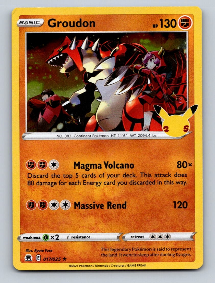 Pokemon TCG Groudon Holo Holo Rare Celebrations 017/025