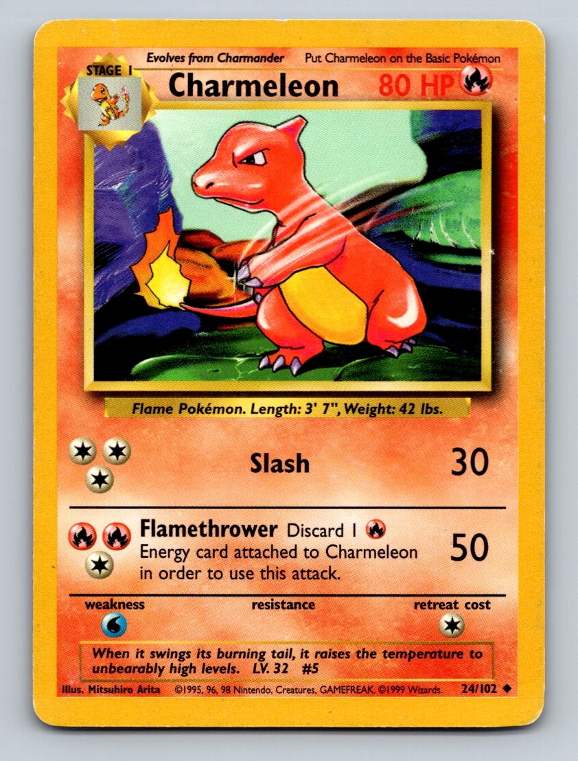 Pokemon TCG Charmeleon Uncommon Base Set 024/102