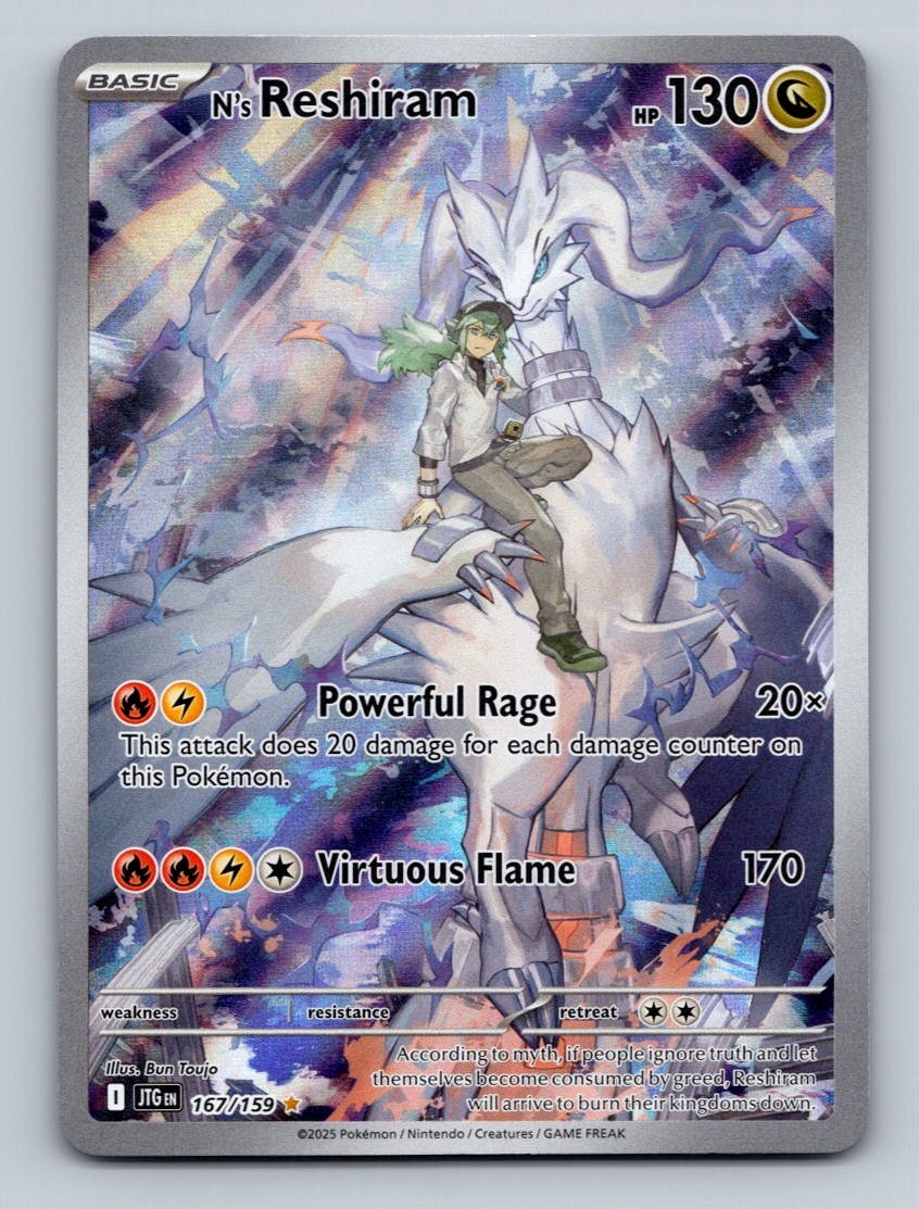 Pokemon TCG N's Reshiram Holo Illustration Rare SV09: Journey Together 167/159