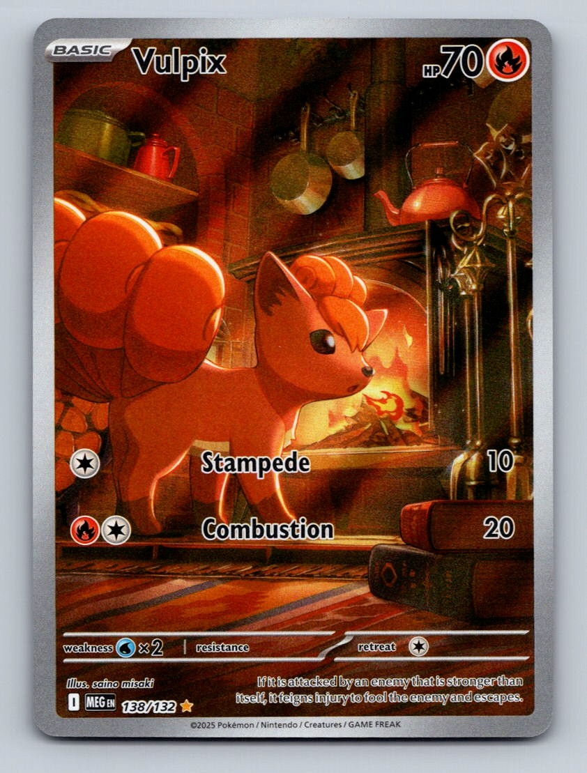 Pokemon TCG Vulpix Holo Illustration Rare ME01: Mega Evolution 138/132