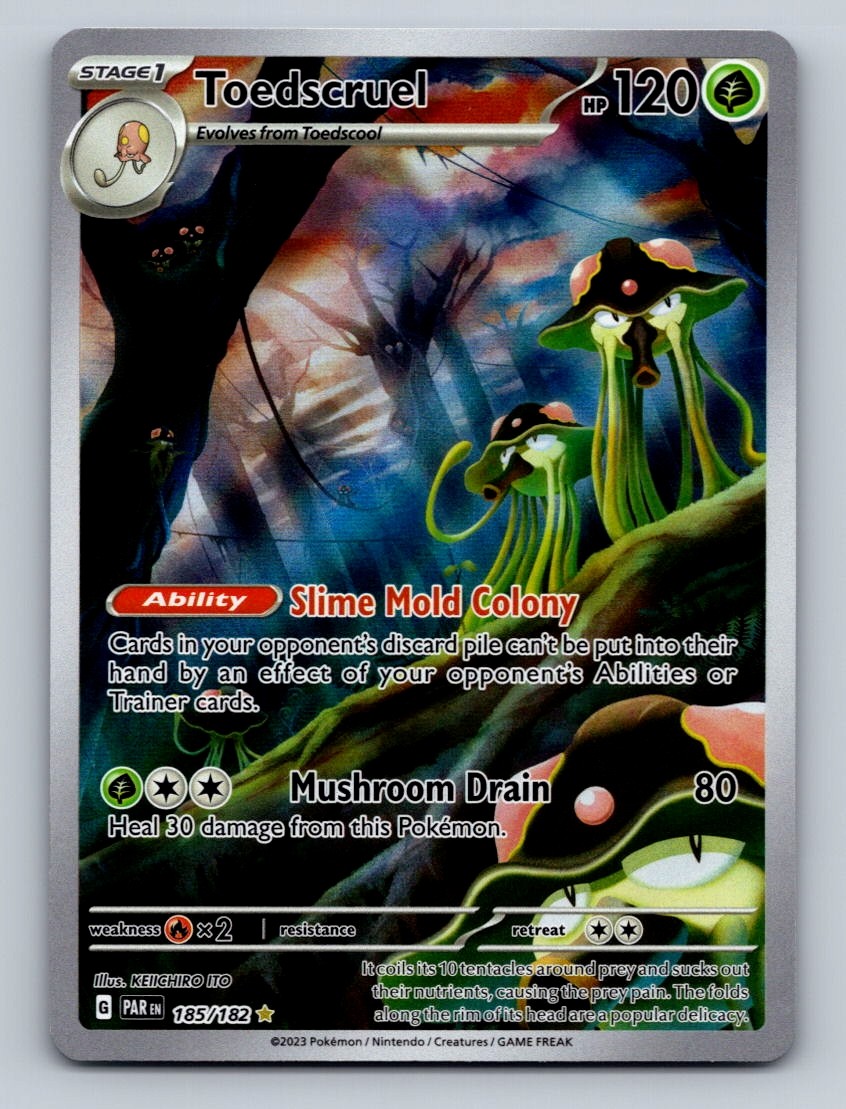 Pokemon TCG Toedscruel Holo Illustration Rare SV04: Paradox Rift 185/182