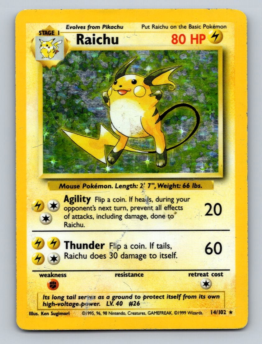 Raichu Holo Holo Rare Base Set 2 016/130