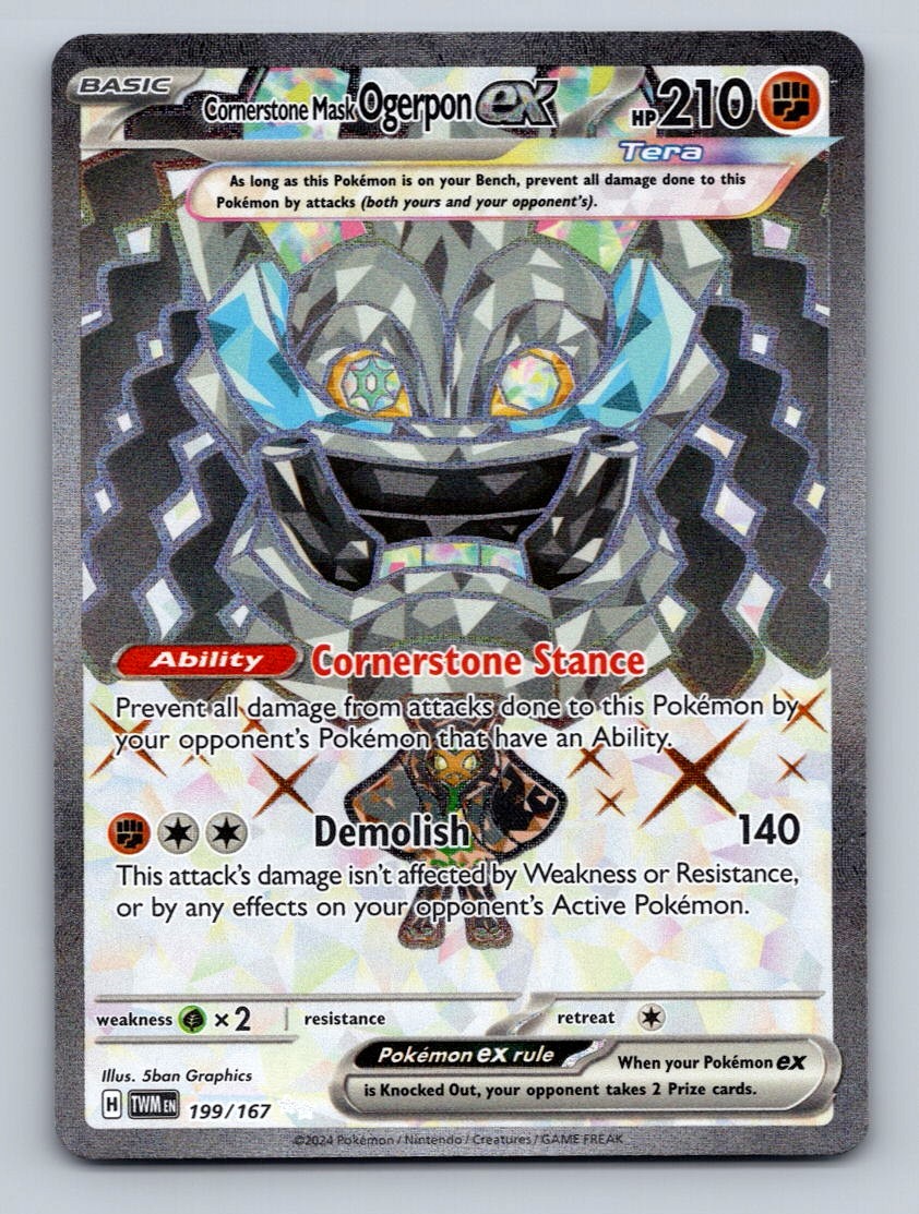 Pokemon TCG Cornerstone Mask Ogerpon ex Holo Ultra Rare SV06: Twilight Masquerad