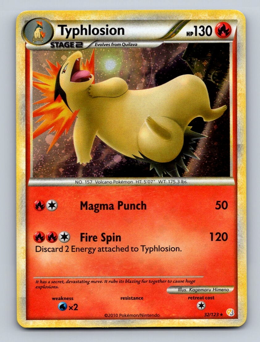 Pokemon TCG Typhlosion Reverse Holo Rare HeartGold SoulSilver 32/123