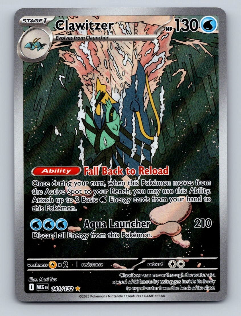 Pokemon TCG Clawitzer - Holo Illustration Rare ME01: Mega Evolution 141/132