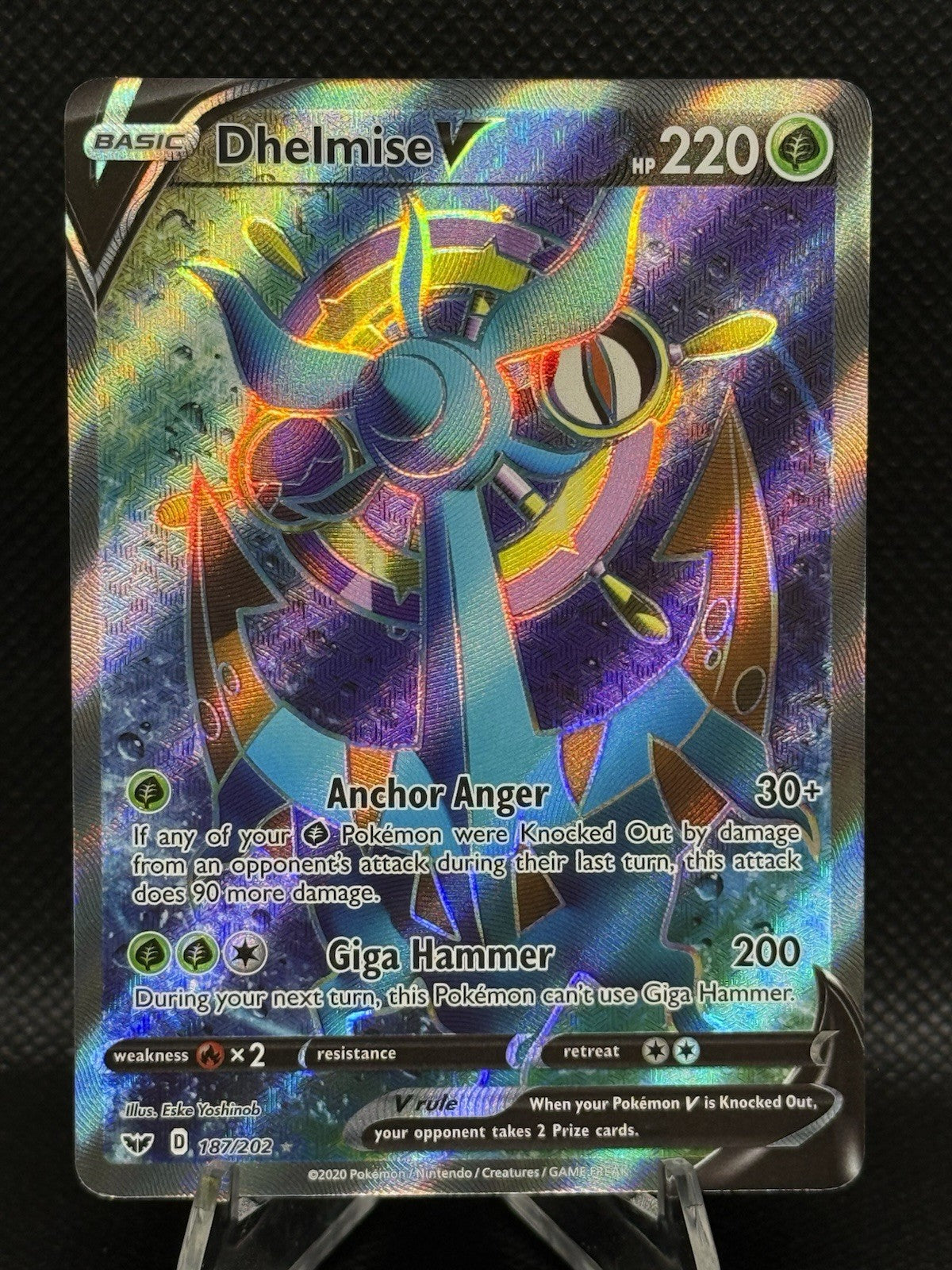 Pokémon TCG - Dhelmise V 186/202 Sword & Shield Base Set - Ultra Rare NM/M