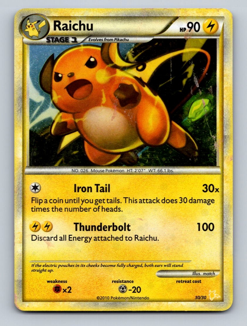 Pokemon TCG Raichu (#30 Holo) Holo Common HGSS Trainer Kit: Gyarados & Raichu 30
