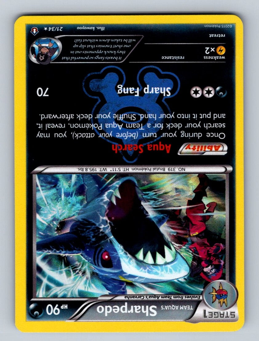 Pokemon TCG Team Aqua's Sharpedo Reverse Holo Holo Rare Double Crisis 21/34