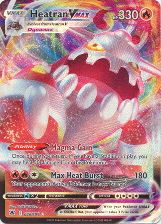 Pokémon TCG Heatran VMAX Astral Radiance Holo Ultra Rare Card 026/189